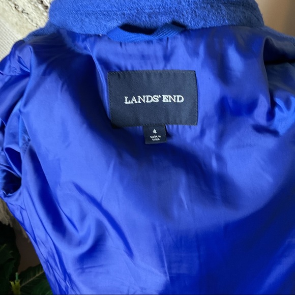 Lands’ End Misses Wool Blend Peacoat Size 4 Blue Wool Coat - Picture 7 of 8